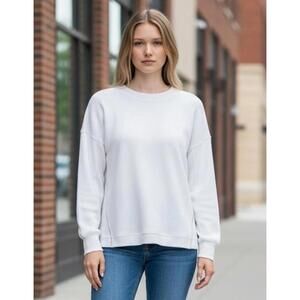 Aerie Womens Light Gray Getaway Waffles Crewneck Sweatshirt - XS